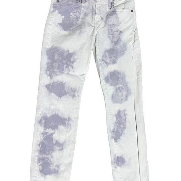 7 For all Mankind Purple Tye Dye Skinny Jeans Size 26 - Picture 2 of 4